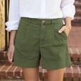 thumbnail image 2 of frariair ​Elevated Linen Blend Shorts For Women Professional Tummy Control High Waist Business Casual Work Shorts​ Army Green, 2 of 8
