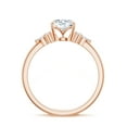 thumbnail image 3 of Oval Cut Side Stone Engagement Ring with Moissanite in Sterling Silver/ Rose Gold Plated Trilogy Promise Wedding Band Ring April Birthstone, Birthday, Anniversary Jewelry, Ring Size 5, 3 of 8