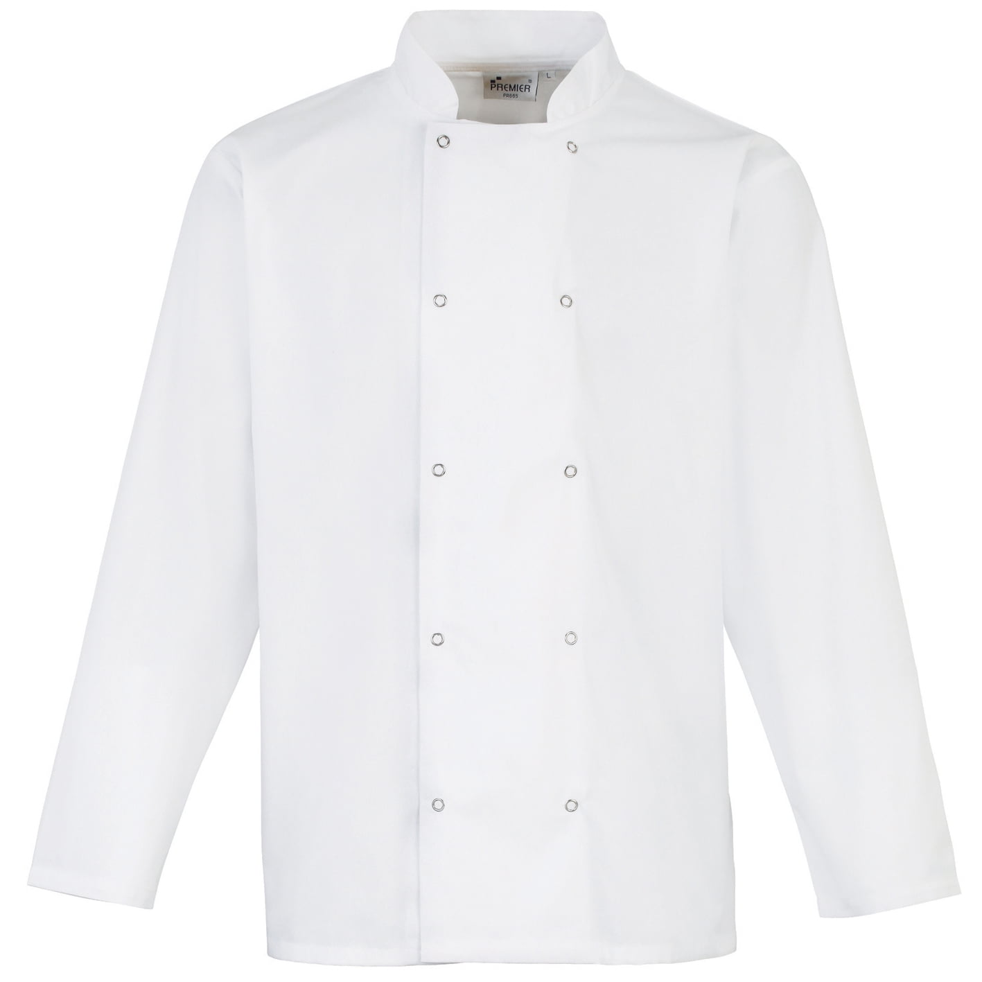 White Black Long Sleeve Chefs Jacket with Press Studs kitchen uniform 