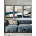 thumbnail image 4 of Drsoum 16x24in3pcs Black Framed Blue Abstract Wall Art Modern Minimalist Painting Decor Graffiti Artwork Decor, 4 of 7