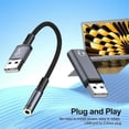 thumbnail image 2 of USB Male to 3.5mm Female Aux Cable + Adapter Set Transfer Sound Card Converter - Grey, 2 of 5