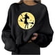 thumbnail image 1 of Mujeres moda casual estampado cuello redondo suelta manga larga blusa corta sudaderas sin capucha Fridja fjkfkj2879, 1 of 8