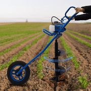 Fichiouy Gas Powered Post Hole Digger with Large Capacity Fuel Tank 63CC 3HP Earth Auger Borer Ground Trolley with 11" Drill