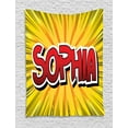 thumbnail image 1 of Sophia Tapestry, One of the Most Popular Girls` Given Names in Western World Retro Comic, Wall Hanging for Bedroom Living Room Dorm Decor, 40W X 60L Inches, Yellow Red and Black, by Ambesonne, 1 of 2