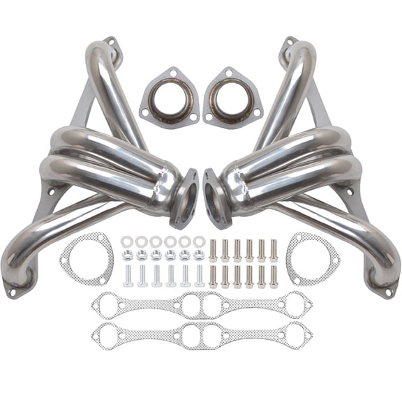 Panlongic Stainless Steel Exhaust Hugger Headers Fits For Chevy Small Block SB V8 262 265 283 305 327 350