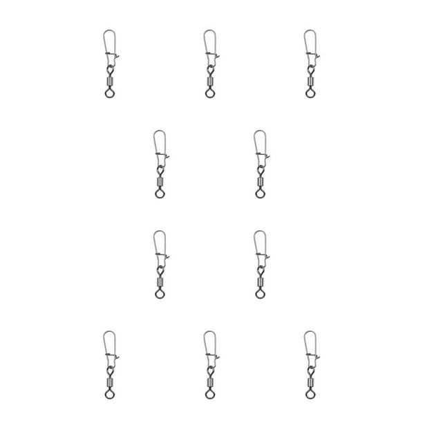 Greeniant Paquete de 10 pines de conector de pesca de acero inoxidable, Kit de anzuelo a presión de agua dulce portátil, aprendiz profesional Tipo 2 10Conjunto