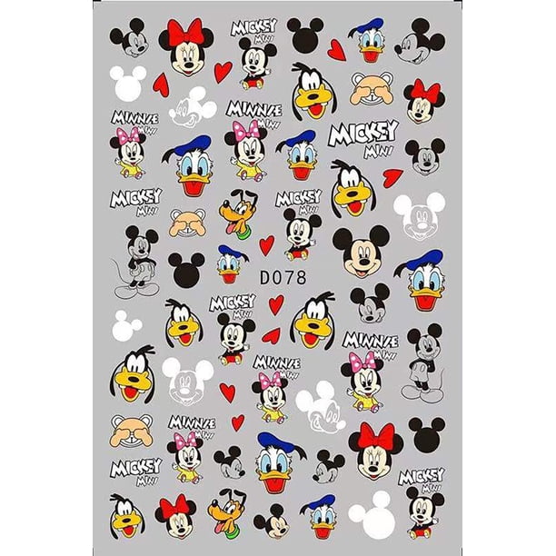 Pegatinas de dibujos animados de Disney para uñas, Stitch, suministros de Arte de uñas, Mickey, Minnie, Pato Donald, pegatinas 3D, calcomanías de decoración de uñas