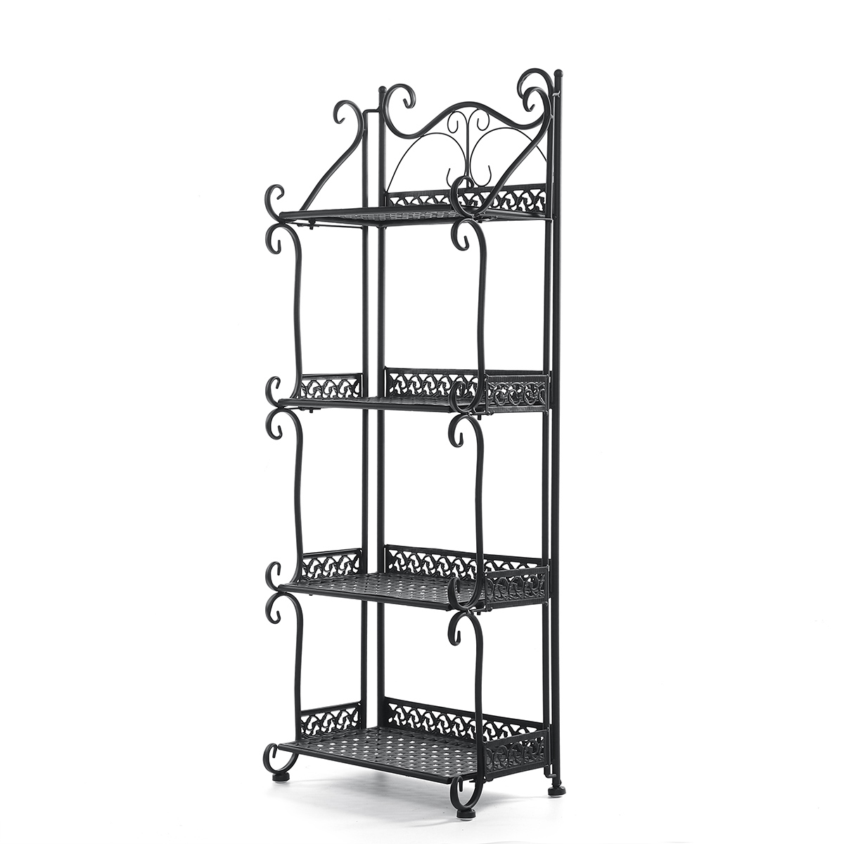3 / 4 / 5 Tier Retro Black Metal Folding Plant Shelf Shelving Display