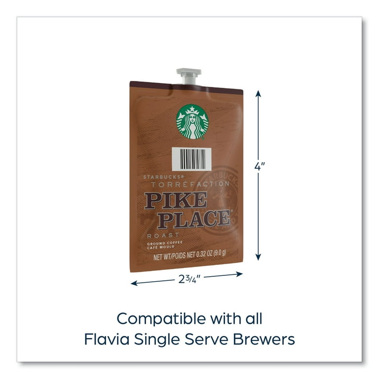 Starbucks Pike Place Roast Coffee Freshpack, Pike Place, 0.32 oz Pouch, 76/Carton Starbucks Pike Place Roast Coffee Freshpack, Pike Place, 0.32 oz Pouch, 76/Carton
