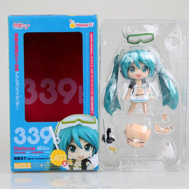 ¡Kawaii Hatsune Miku traje de baño 339a 339b familia ymart 2013 Ver! Juguete de modelo de figura coleccionable de PVC de 10cm zhangmengya LED
