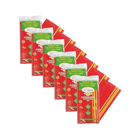 Spectra Deluxe Bleeding Art Tissue 10 Color Warm Assortment 20 x 30 20 Sheets Per Pack 6 Packs