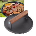 thumbnail image 4 of Grill Press, Barbecue Press, Bacon Cooker Wooden Handle BBQ Tool for Roast Grills Sandwiches Beef Burger, 4 of 8