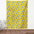 thumbnail image 3 of Ambesonne Jungle Fabric by the Yard Upholstery, Grunge Tropical Plant Leaves, 3 Yards, Yellow Blue and White, 3 of 4