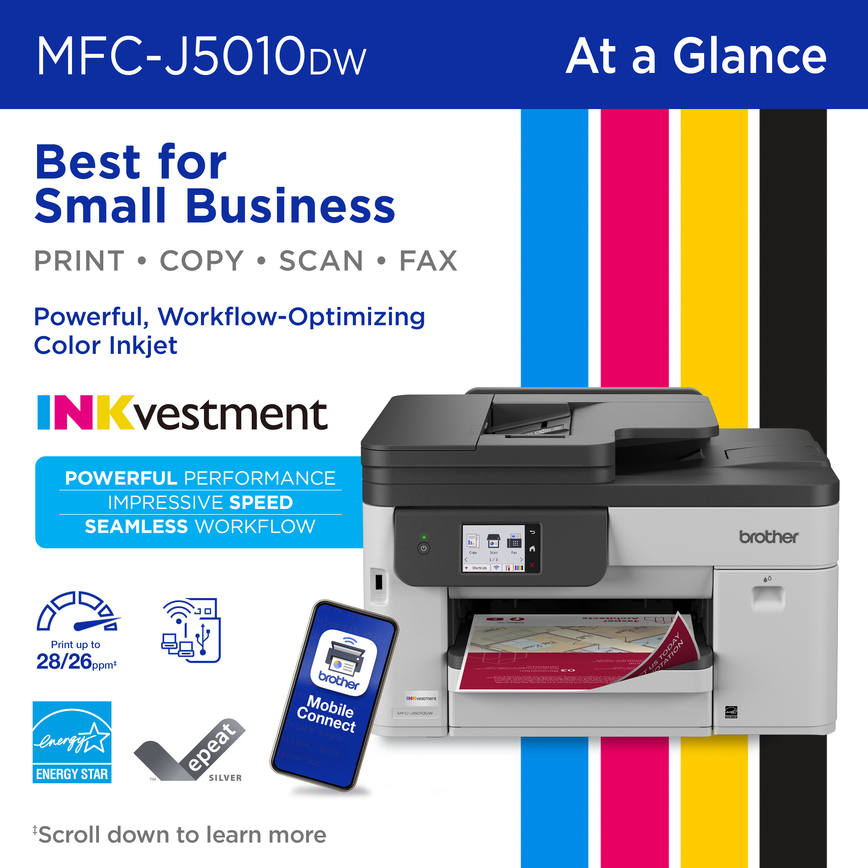 Brother INKvestment MFC-J5010DW Wireless All-in-One Printer photo 3