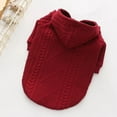 thumbnail image 4 of Dog Knitted Sweaters - Classic Cable Knit Dog Jumper Coat Warm Sweartershirts Outfits for Dogs Cats in Autumn Winter, 4 of 8