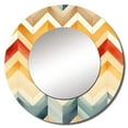 thumbnail image 2 of Designart "Ivory Boho Retro" Chevron Beige Large Round Mirror - Round Bedroom Mirror Wall Decor - Glam Round Printed Mirror - 36" x 36", 2 of 6