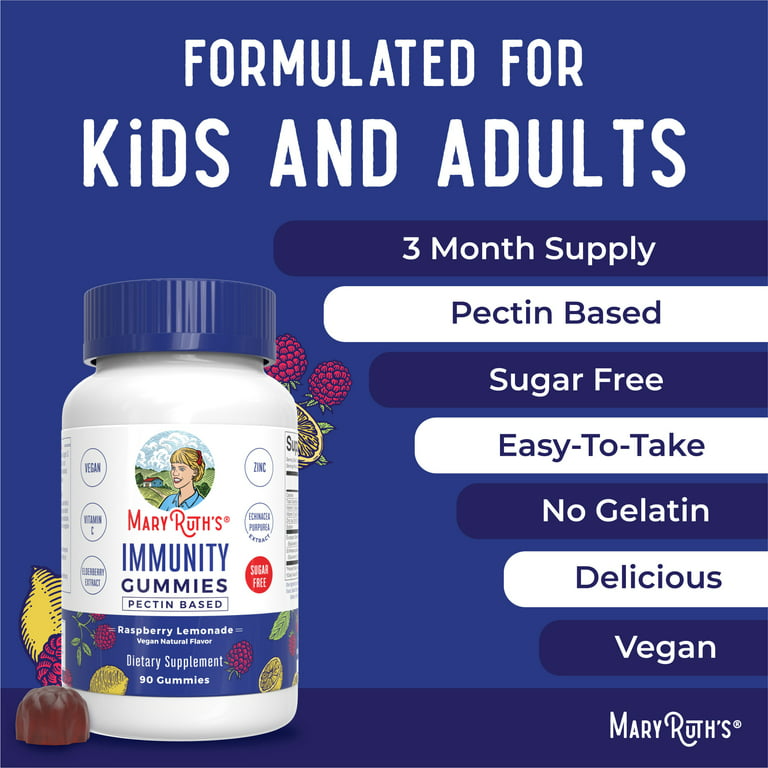 Immunity Gummies & Liquid Zinc Bundle by MaryRuth's | 5-in-1 Sugar Free  Immunity Gummies, 90ct | Ionic Zinc Sulfate Drops + Organic Glycerin, 4oz 