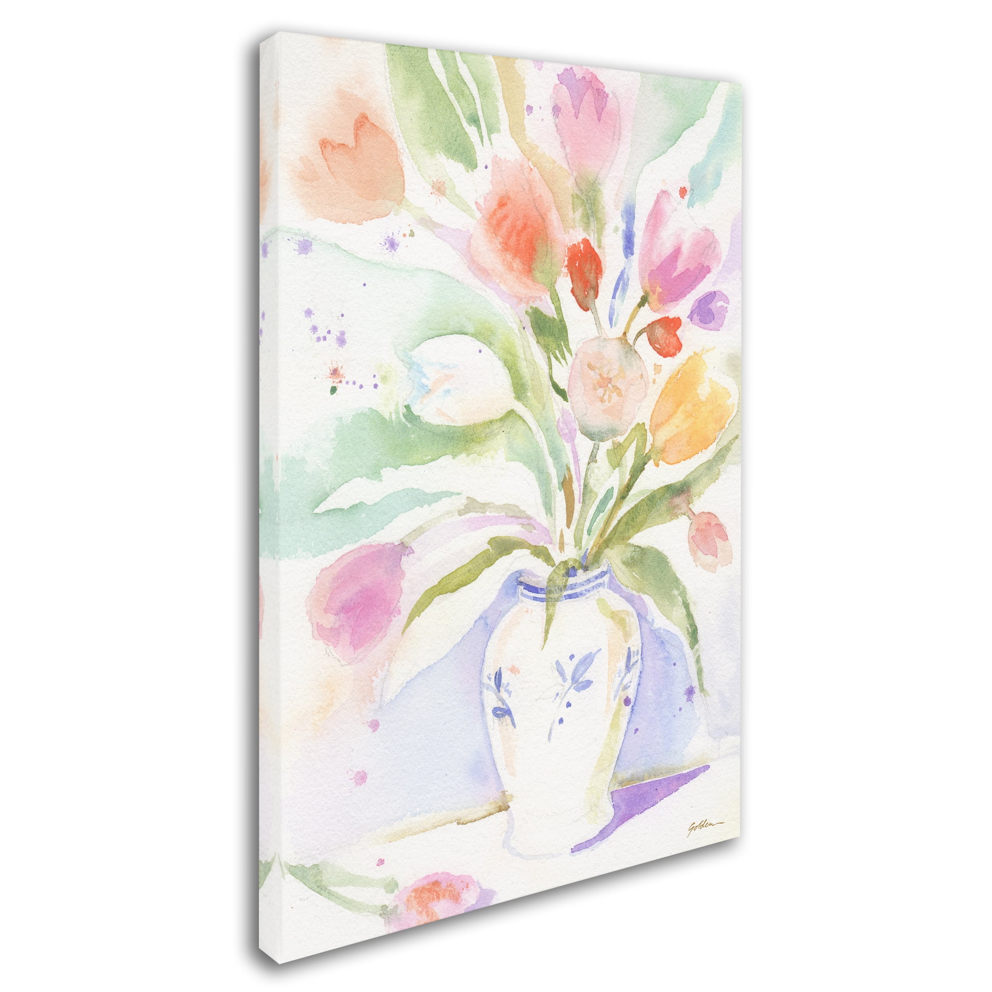 Trademark Fine Art "The Vase of Tulips" Canvas Art by Sheila Golden