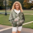 thumbnail image 7 of Bovemsi Sweatshirt for Women Solid Loose Jacket Long Sleeve Irregular Print Zipper Pullover Elegant Tops Blouse Zip Up Hoodie, 7 of 7