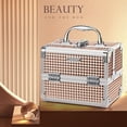 thumbnail image 2 of FRENESSA Estuche de Maquillaje Caja de Cosméticos Portátil Organizador de Joyas Bandejas de 2 Niveles con Cerradura con Llaves y Espejo con Asa Caja de Almacenamiento de Maquillaje - Oro Rosa, 2 of 5