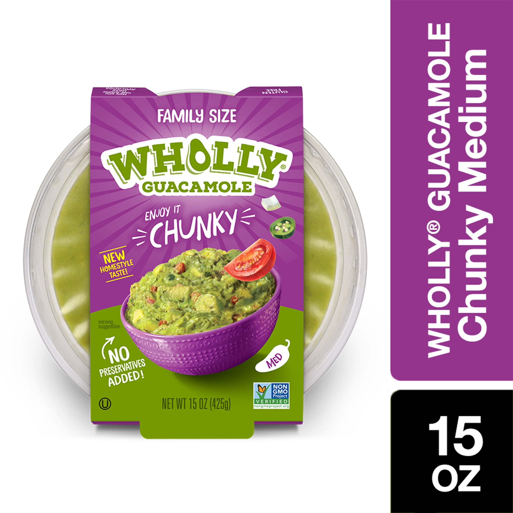 WHOLLY Guacamole Family Size Chunky Bowl, Medium, 15 oz
