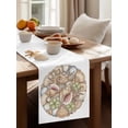 thumbnail image 4 of Marine Life Table Runner, Shells Conch Oceans Watercolors Abstract Cotton Linen Kitchen Table Decoration Washable Dining Tabletop Runners for Home Party Decor 13x90 Inches, 4 of 9