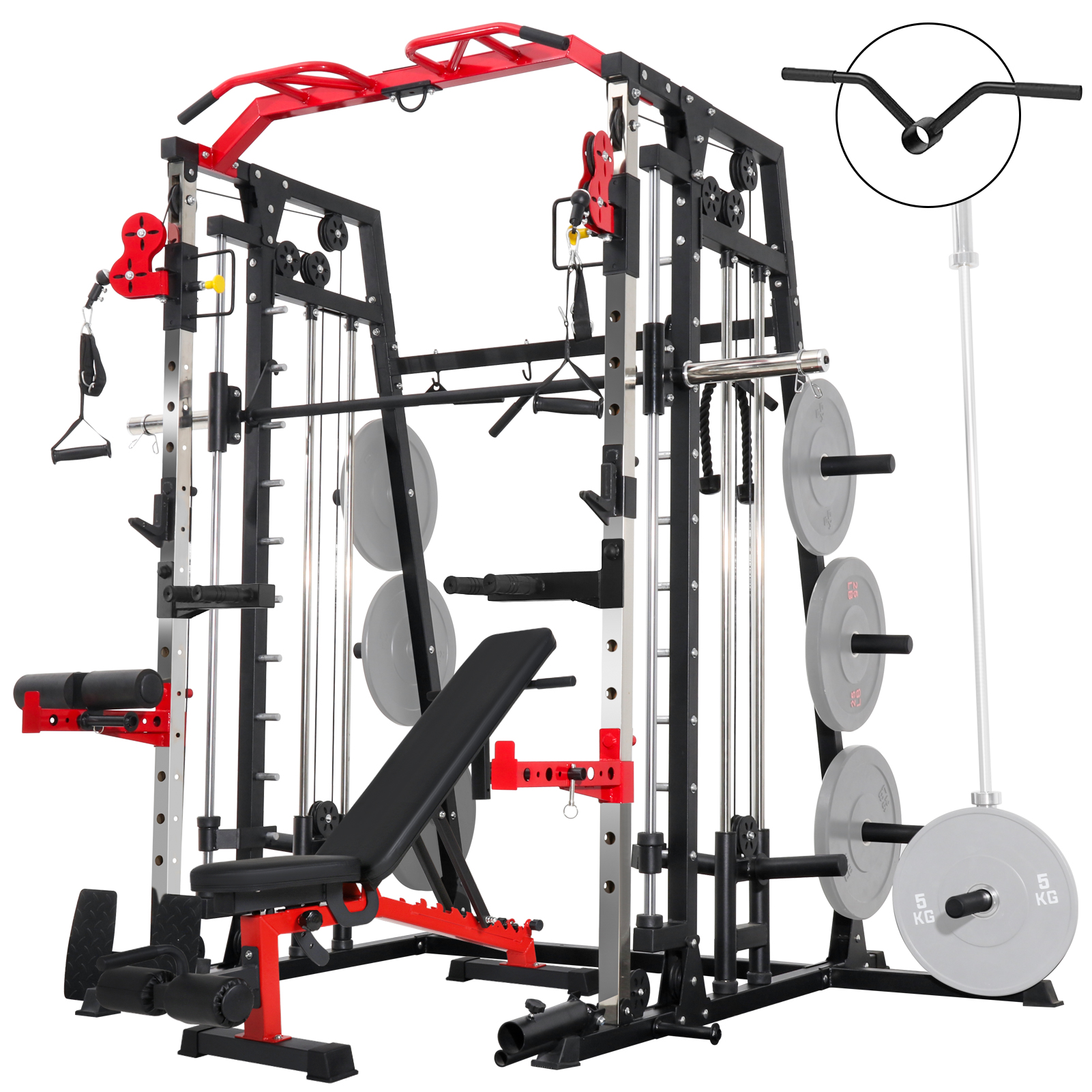 ELEVTAB Smith Machine Home Gym 2200 Lbs Power Rack Cage With 800 Lbs ELEVTAB Smith Machine Home Gym 2200 Lbs Power Rack Cage With 800 Lbs