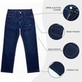 thumbnail image 5 of GINGTTO Men's Dark Wash Relaxed Straight Leg Jeans - Stretch Denim Pants for Casual & Daily Wear, 5 of 9