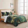 thumbnail image 5 of King Quilt Set 96''x106'', Green Forest Deer Lightweight Summer Bedspread Coverlet Set with 2 Pillow Shams, Fantasy Vintage Nature Scenery Breathable All Season Quilt Bedding for Bedroom/Guest Room, 5 of 9