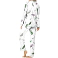 thumbnail image 7 of Womens Pajama Sets Fashion Print Long Sleeve Button Up Lapel Shirt and Pj Bottoms 2 Piece Sleepwear Pants Set (2XL, White 01), 7 of 7