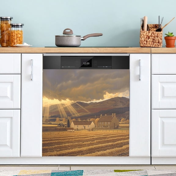 Dishwasher Magnet Cover Magnetic Fridge Door Cover Home Kitchen Decor Farms with Sunshine 23"x 26"