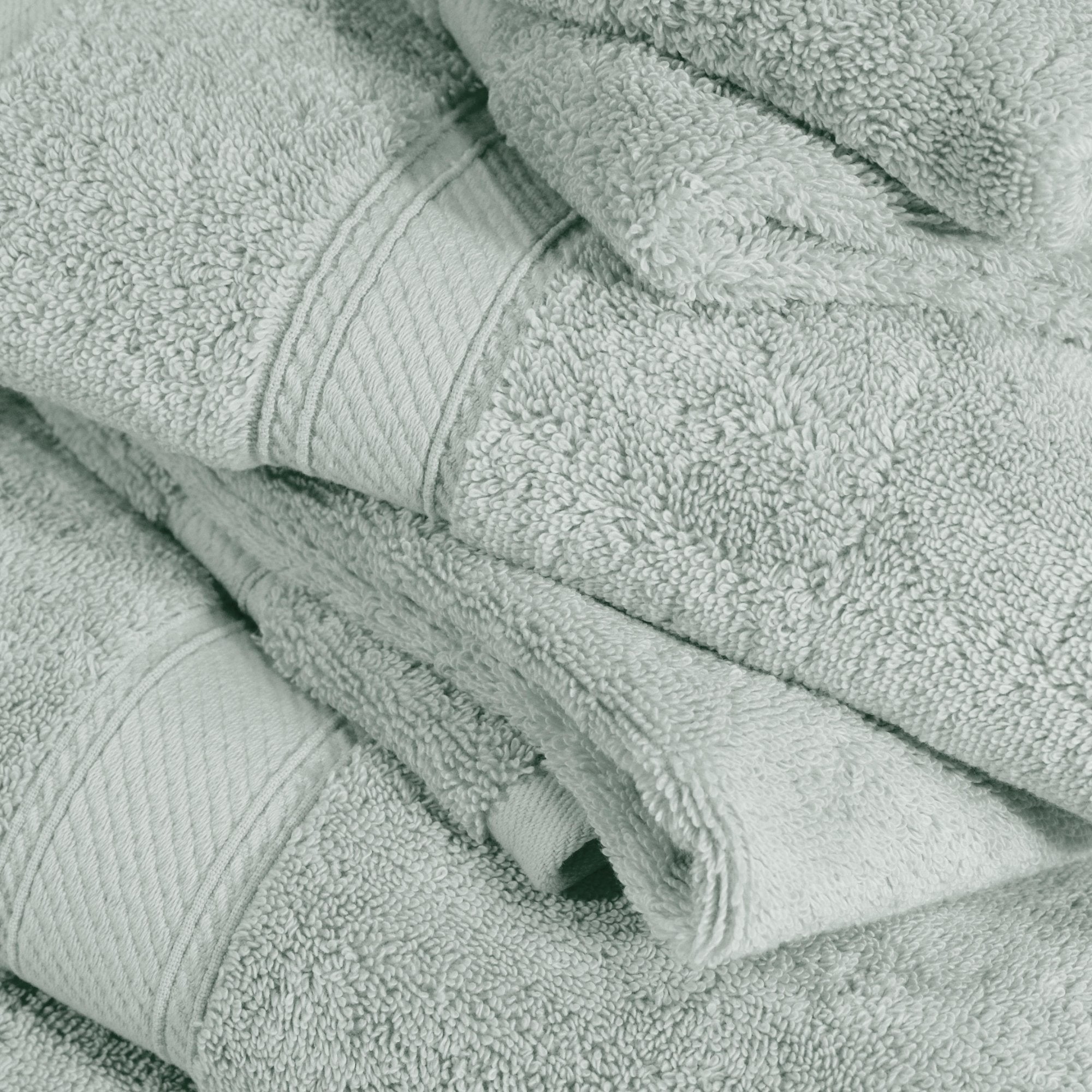 Superior Madeline Egyptian Cotton Ultra-Plush 12-Piece Towel Set, Sea Foam