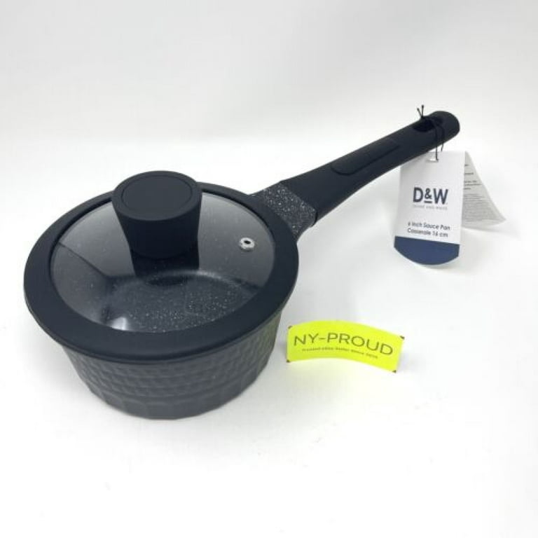 D&W Saucepan Casserole Small Pot 6” Inch Premium NonStick With Lid