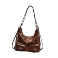 thumbnail image 2 of Bolsa de hombro de damas de mochila casual elegante para el trabajo de vacaciones que sale de compras de citas Marrón, 2 of 8