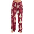 thumbnail image 3 of Women's Casual Fashion Christmas Pajama Pants, Long Sleepwear Trousers for Sports and Home Use, Comfortable and Soft Material for Nightwear and Lounging,Hot Pink,2XL, 3 of 6