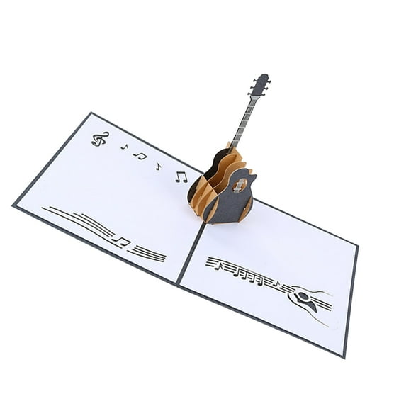 MERRYHAPY 1Pcs 5.9x5.11x0.039 Inch 3D Guitar Shape Greeting Card for Teachers and Classmates Thank You Card