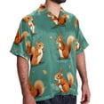 thumbnail image 2 of Squirrel Men's Short Sleeve Hawaiian Shirt Button Down Poplin Beach Casual Printed Unisex Summer Tops, 2 of 6