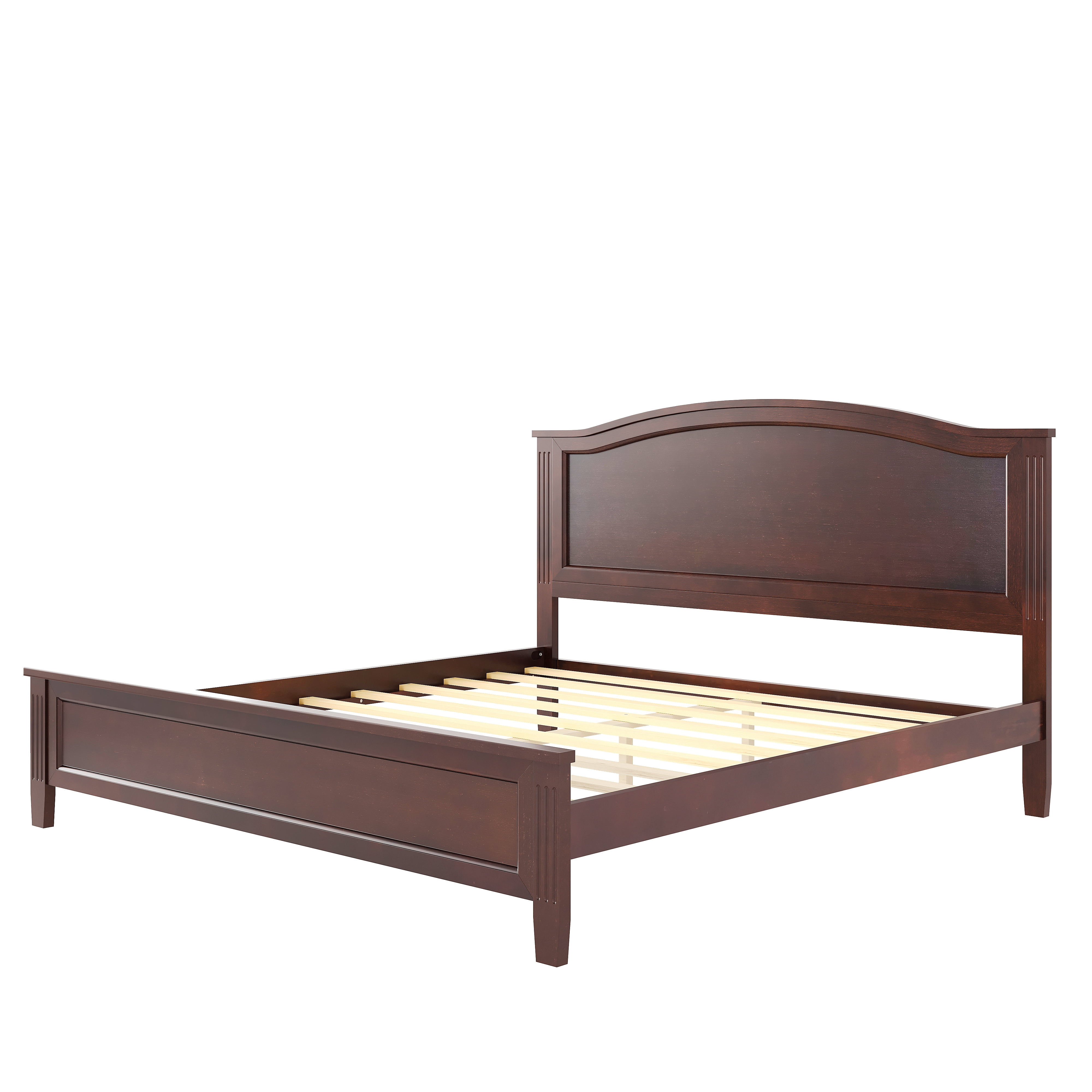 Euroco Wood King Size Wood Platform Bed, Espresso