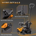 thumbnail image 6 of Aosom 2-in-1 Ride On Push Car for Toddlers 1-3, Licensed Lamborghini Stroller Sliding Car, Push-Along with Under Seat Storage Horn Engine Sound and Steering Wheel, Manual, Orange, 6 of 9