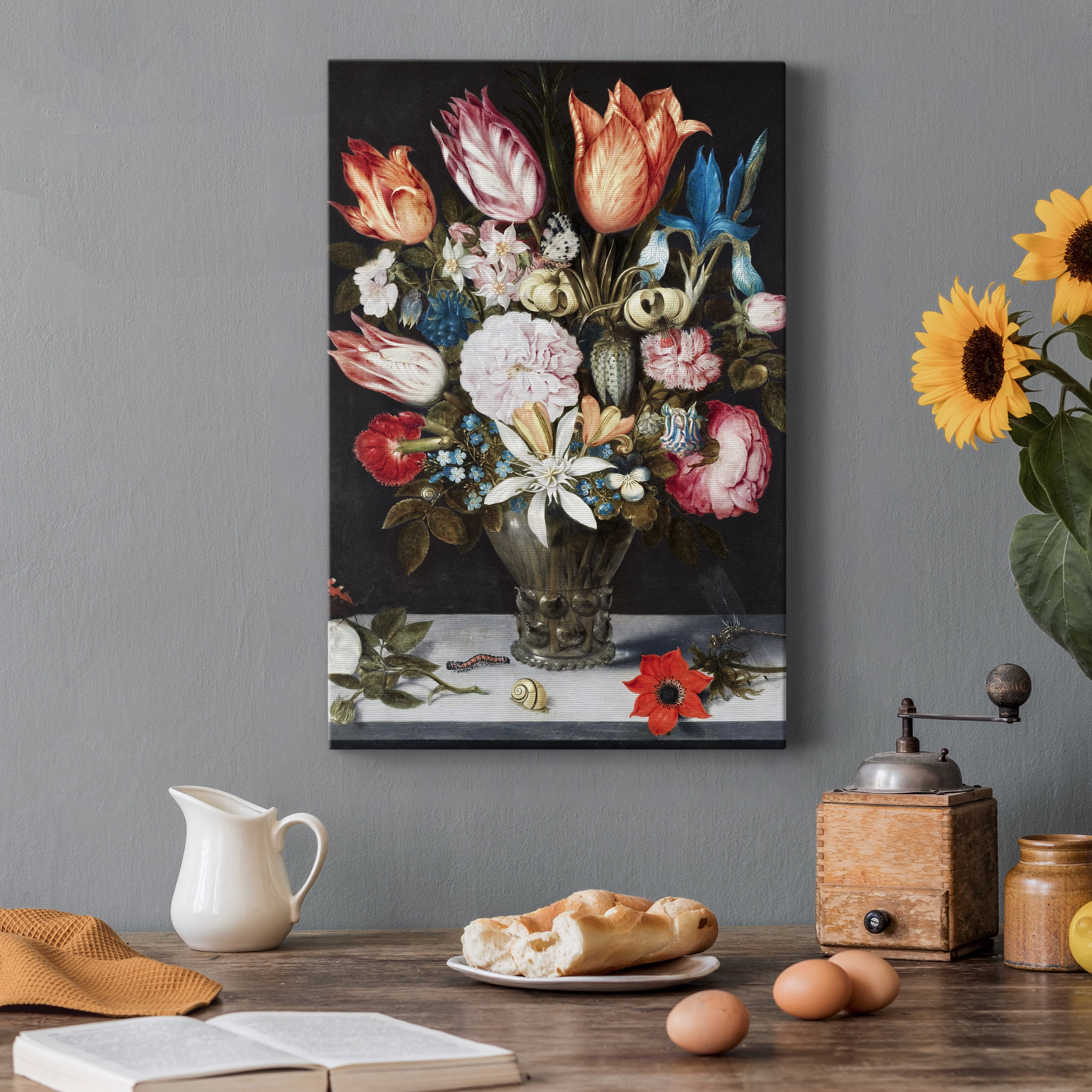 Flowers in a Glass Premium Gallery Wrapped Canvas - Ready to Hang - 8 x 12