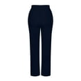 thumbnail image 6 of Womens Straight Leg Yoga Pants High Waisted Casual Pants Stretch Pull on Work Dress Office Trousers with Pockets, 6 of 6