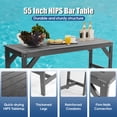 thumbnail image 5 of Bstjewey 3Pcs Outdoor Bar Set, 55" Rectangular HIPS High Table & 2 Bar Stools, for Patio, Poolside, Balcony, or Deck,Black, 5 of 7