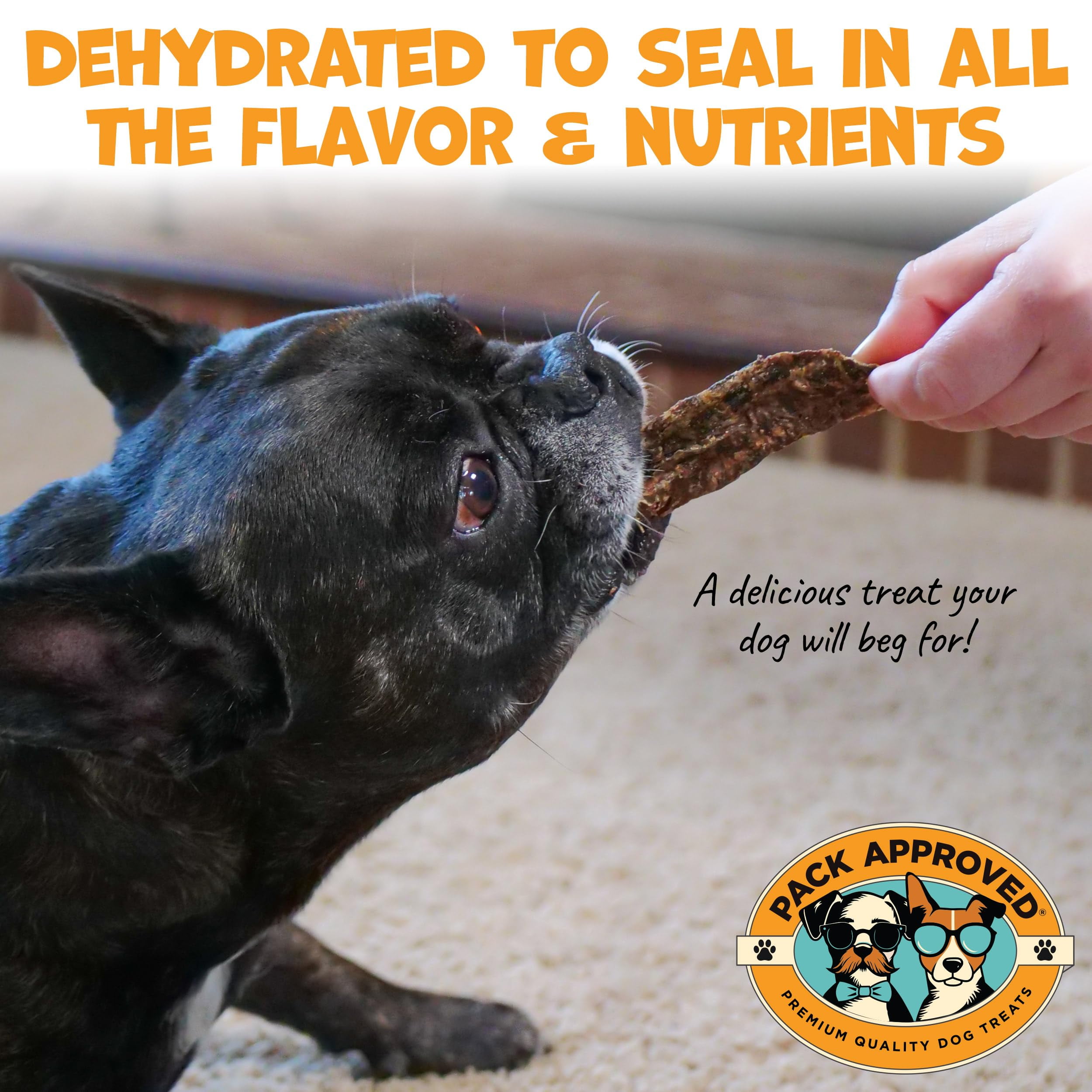 Pack Approved Beef Heart for Dogs - Dehydrated Beef Jerky Dog Treats - Single Ingredient Treat for Training or Reward - 100% Natural Treats - 3.5oz