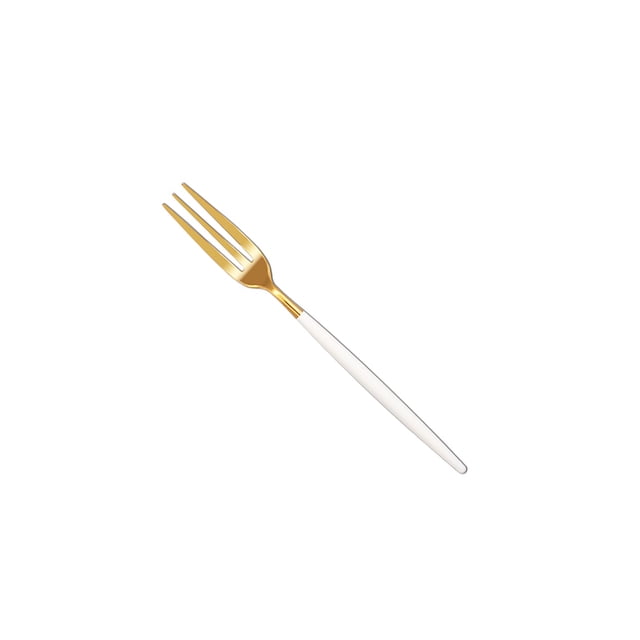 Youkk Fruit Fork Snack Cake Candy Mirror Surface Tableware Kitchen Gadgets Solid Toothpicks Party Accessories White gold