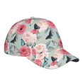 thumbnail image 3 of Uemuo Roses and Butterflies Pattern Baseball Cap Golf Dad Hat Adjustable Original Classic Low Profile Cotton Hat Unconstructed Plain Cap Men Women, 3 of 9