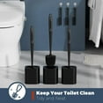 thumbnail image 4 of PYYNA-Toilet Brush, 3 Pack Toilet Brush and Holder Set Bathroom Accessories, Toilet Bowl Brush and Holder with 3 Crevice Brush for Bathroom, Toilet Scrubber Brush (Black), 4 of 4