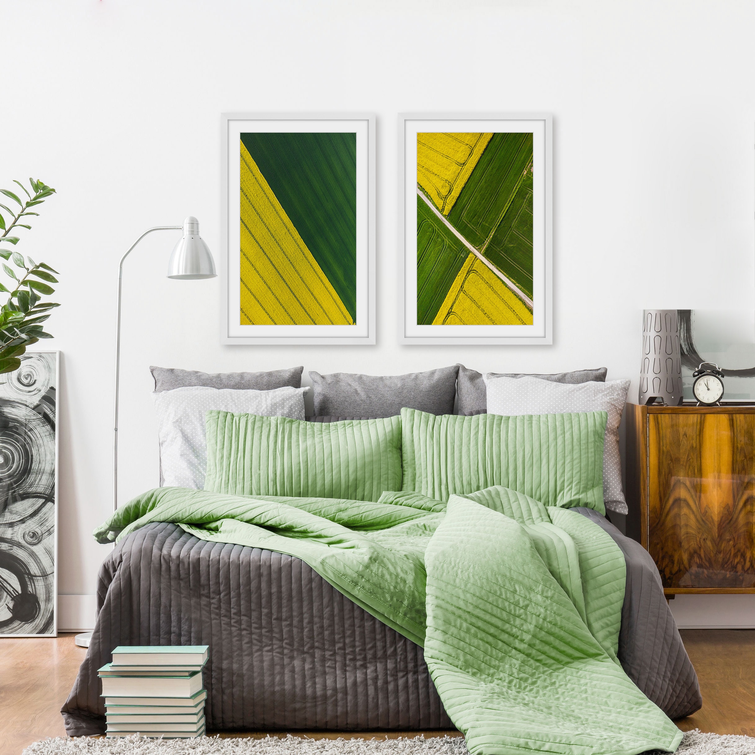 Marmont Hill Inc Green Grass Diptych - Multi
