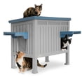 thumbnail image 1 of Casa Para Gatos Grandes MascoAmigo Interior Exterior Termoplástico Impermeable Color Azul, 1 of 7