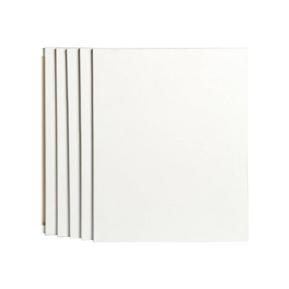 KINGART Stretched White Canvas 16" x 20", 100% Cotton, Gesso-Primed, 6-Pack