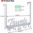 thumbnail image 2 of Over the Door Hook,Hanger,Heavy Duty,Wall Mounted Towel Rack/Hook with 6 Hooks for Bedroom,Bathroom,Kitchen,Bag,Hat, 2 of 4